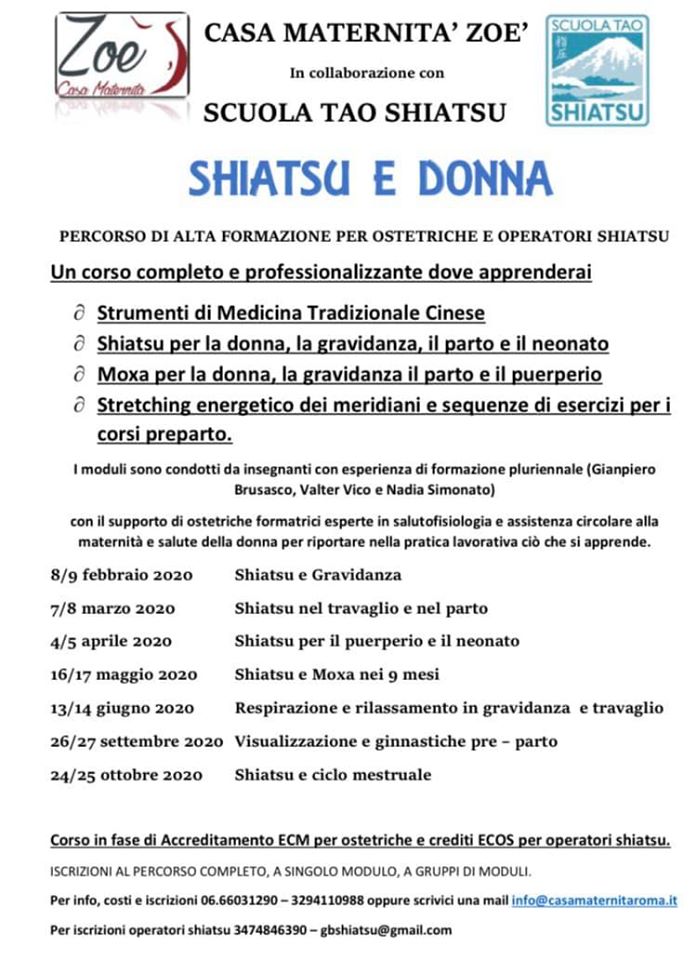 Master Shiatsu e donna - Roma 2020